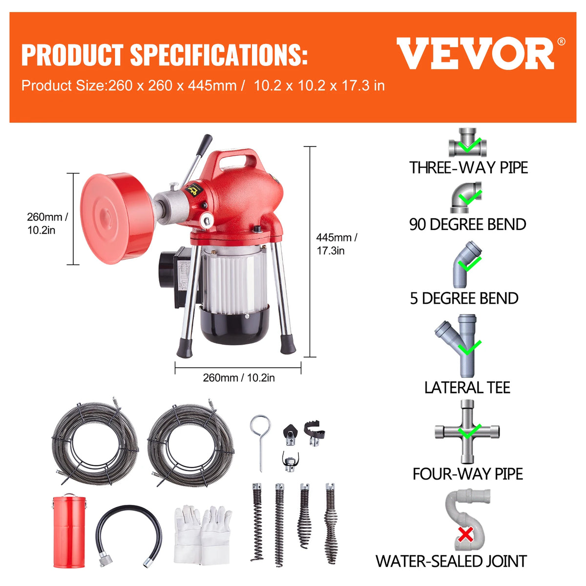 SucceBuy Electric Drain Cleaner Machine With Manual Feed Sewer Snake