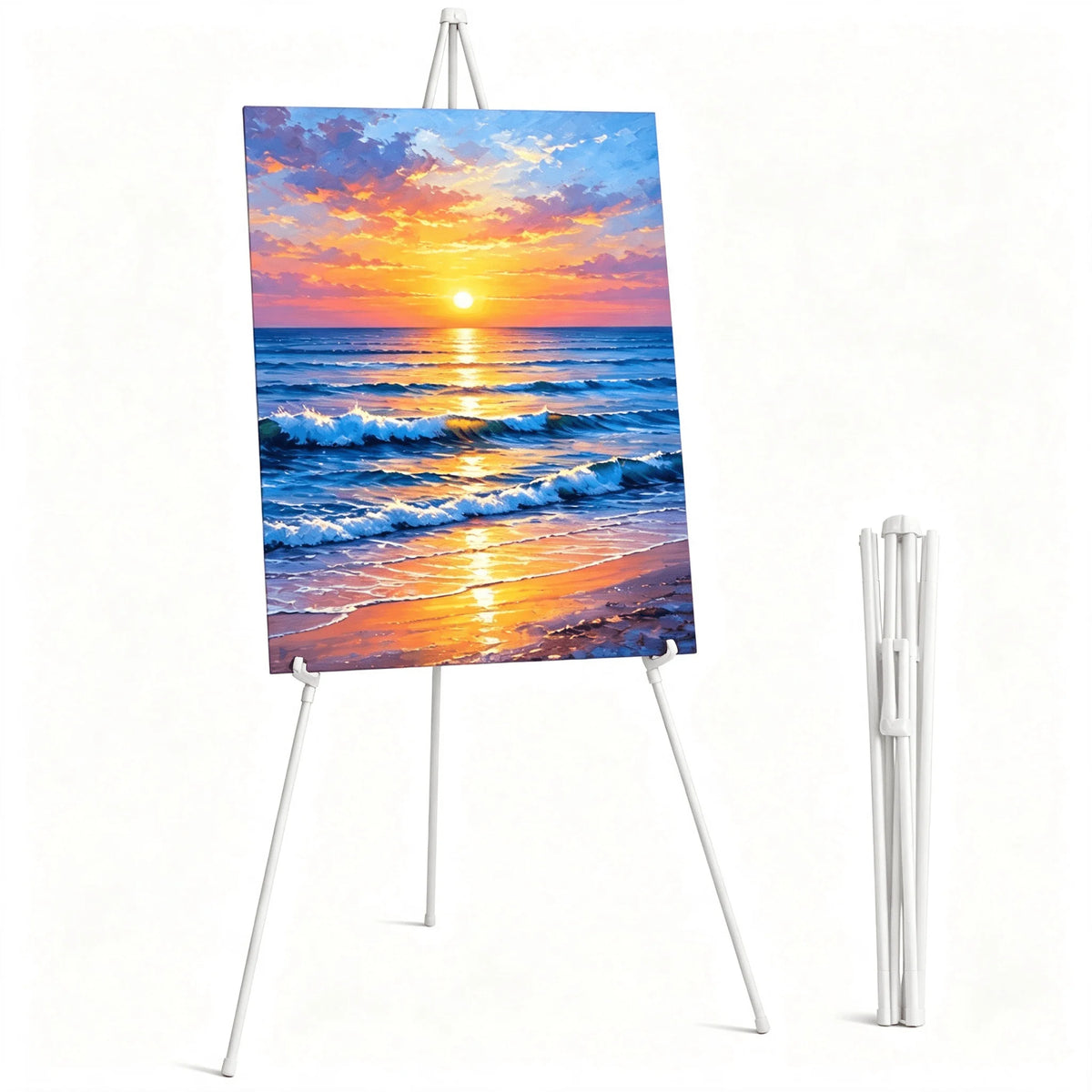 Adjustable Folding Metal Tripod Easel Stand for Art and Signs