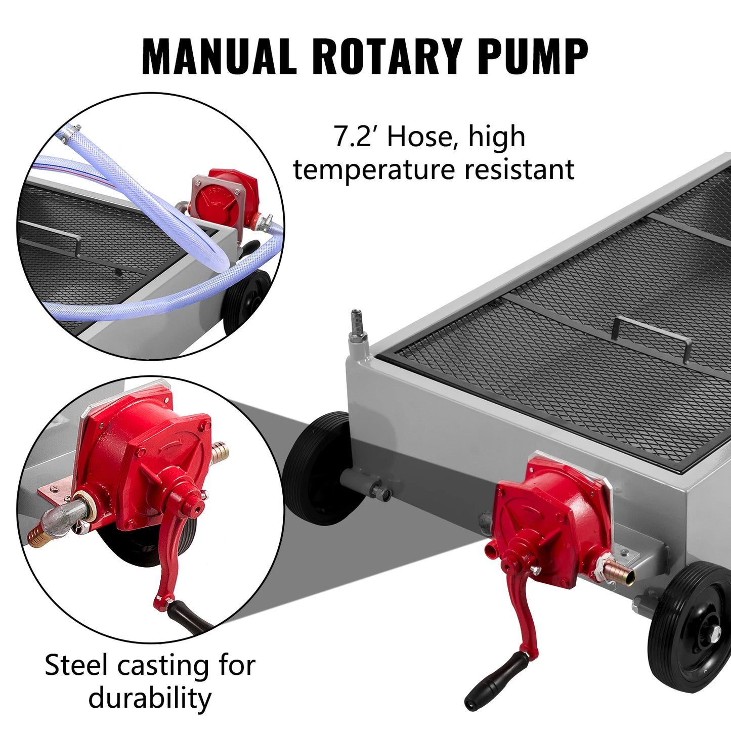 SucceBuy Low Profile Oil Drain Pan Foldable Handle And Casters