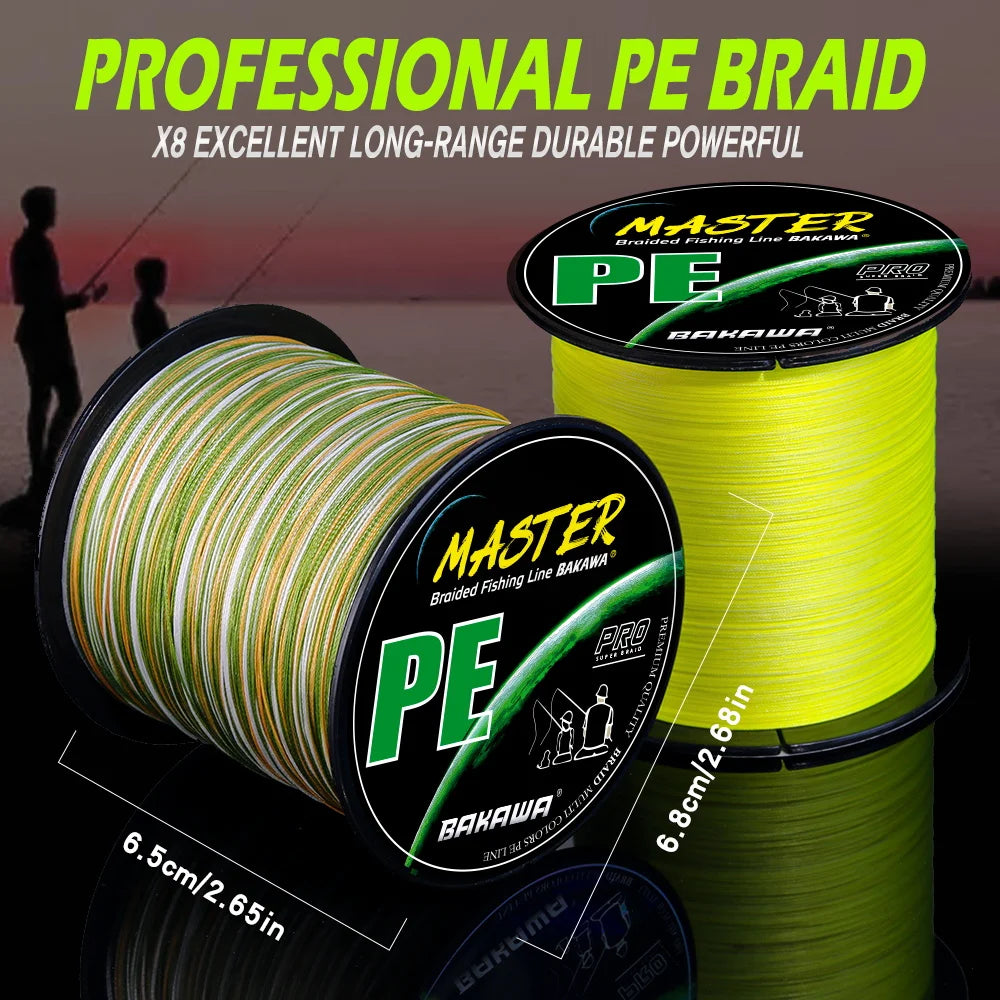 Bakawa 8 Strand Braided PE Fishing Line High Sensitivity Long Casting