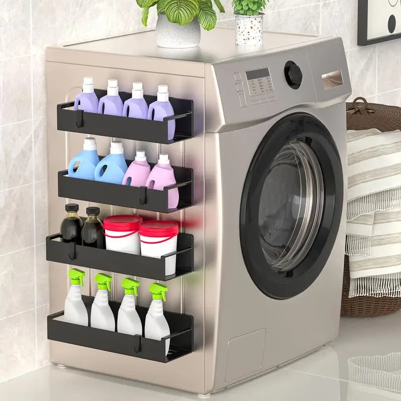 Stainless Steel Magnetic Spice Rack For Refrigerator Kitchen Organizer Shelf