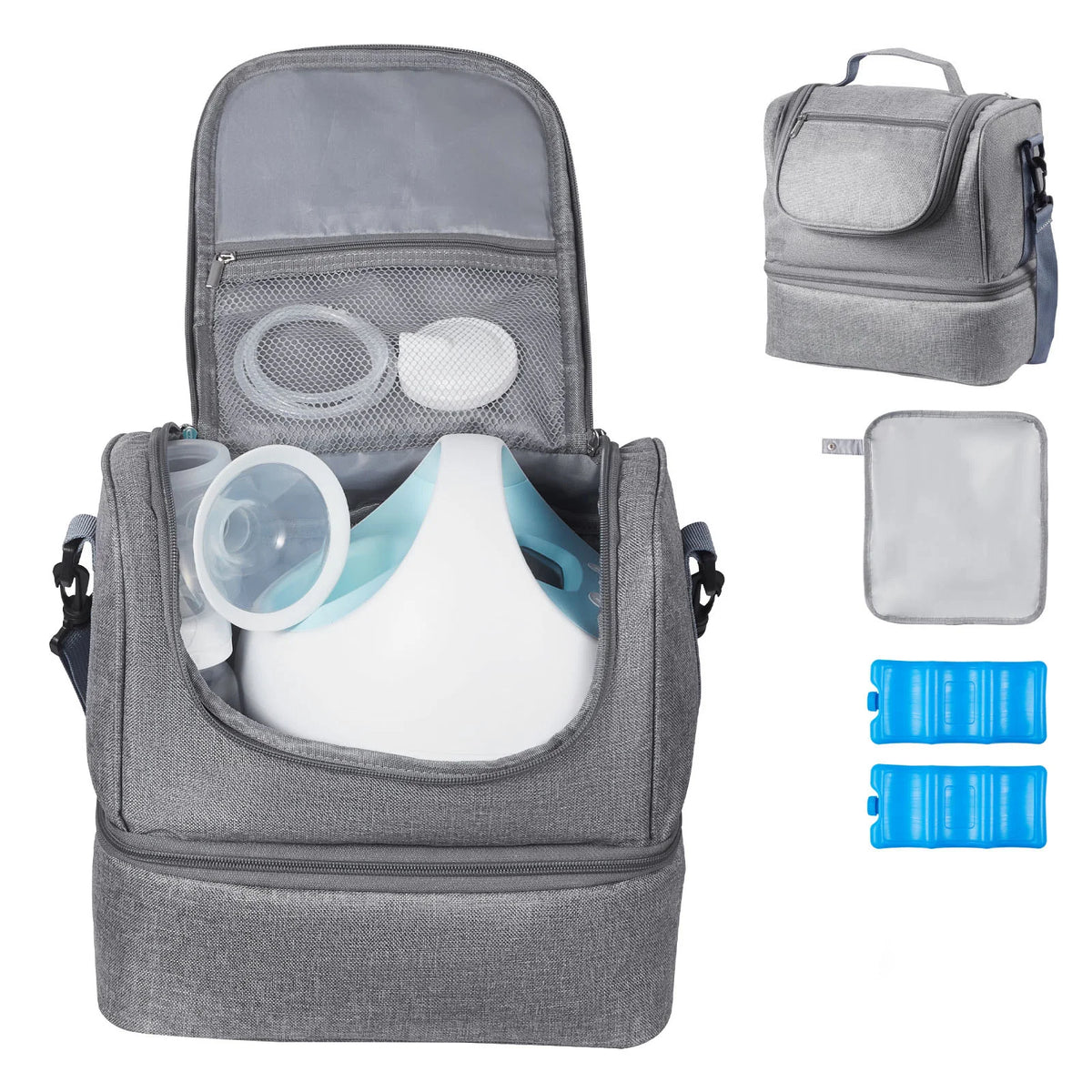 SucceBuy Insulated Breast Pump Bag Travel Carrying Case
