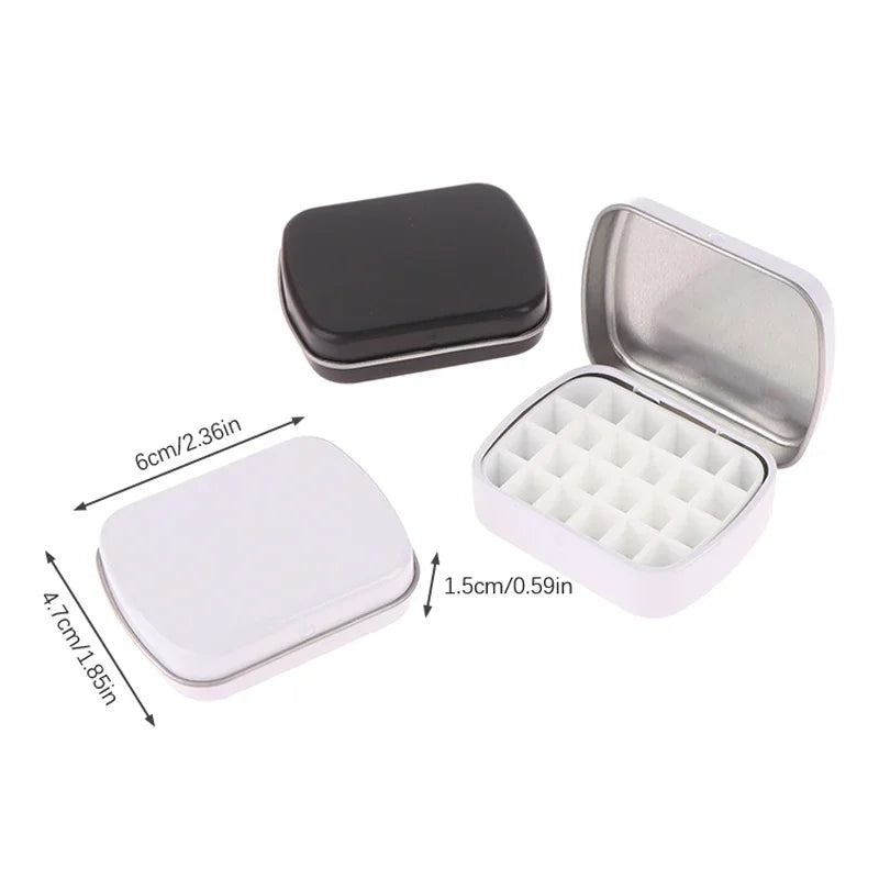 Portable Empty Watercolor Tin Box 12/24 Grids Mini Watercolor Paint Palette Travel Painting Paint Tray Art Supplies