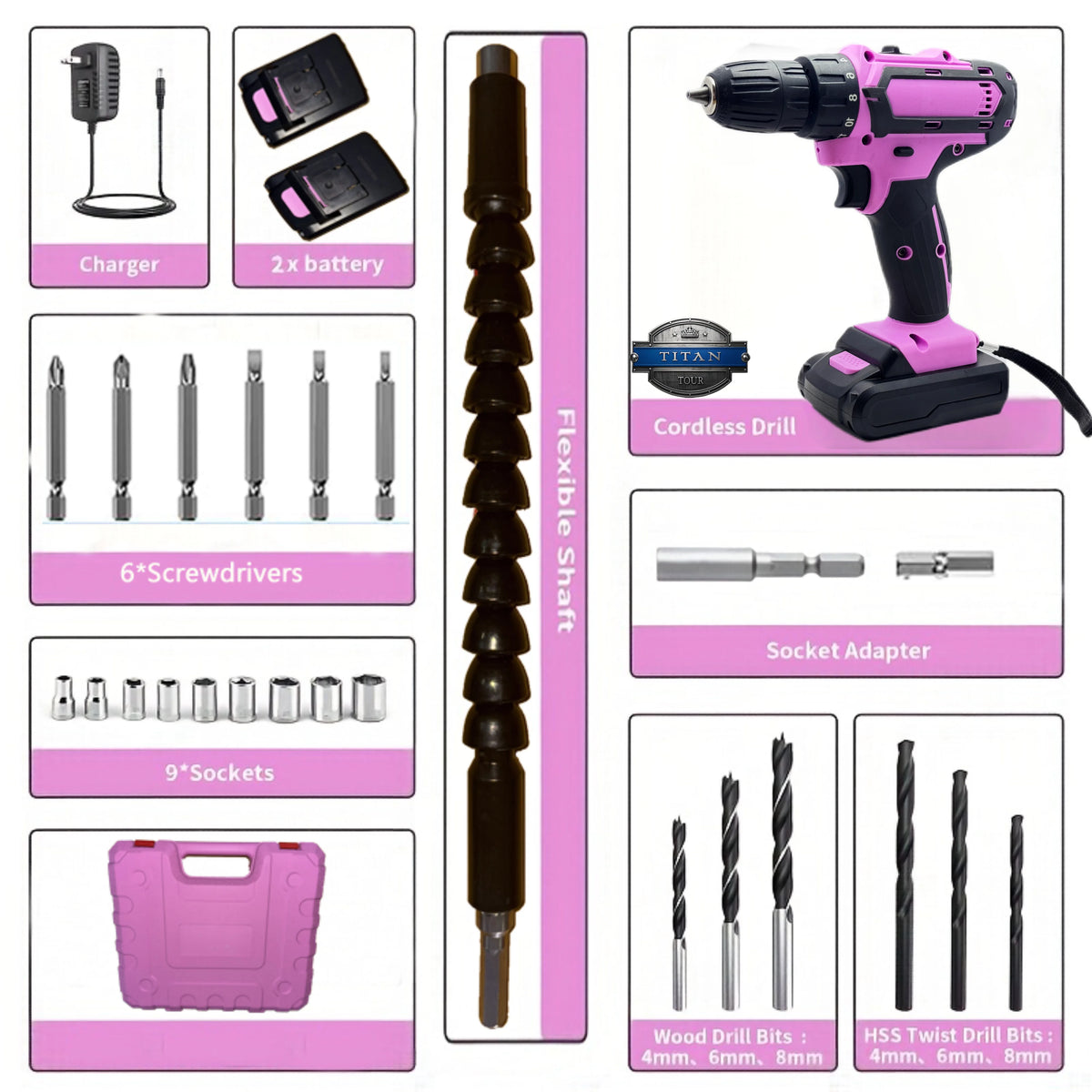 Professional 21V Brushless Cordless Drill Kit With Dual Lithium Batteries