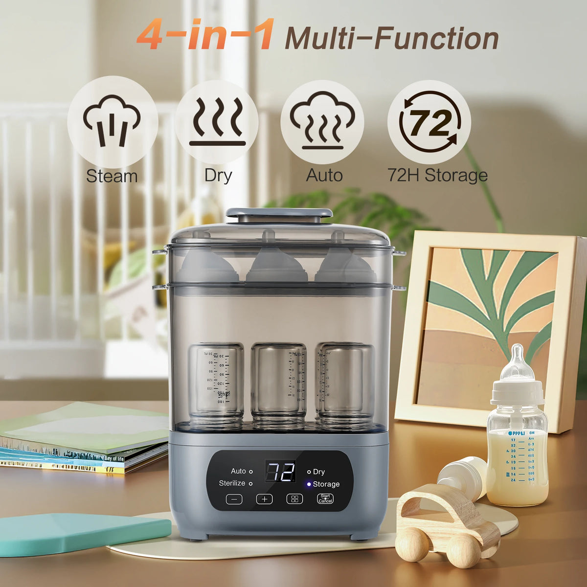 Electric Baby Bottle Sterilizer And Dryer Steam Sanitizer