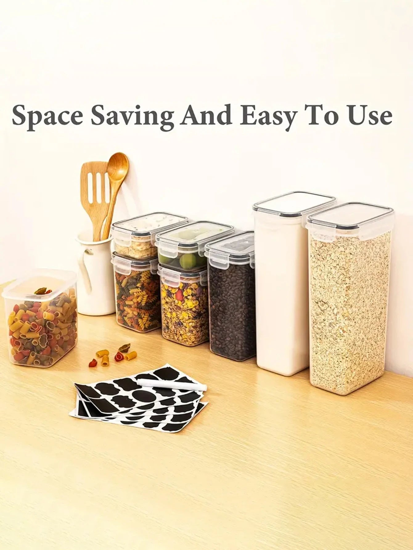 14pc Sealed Pasta Storage Containers With Lids Labels And Markings