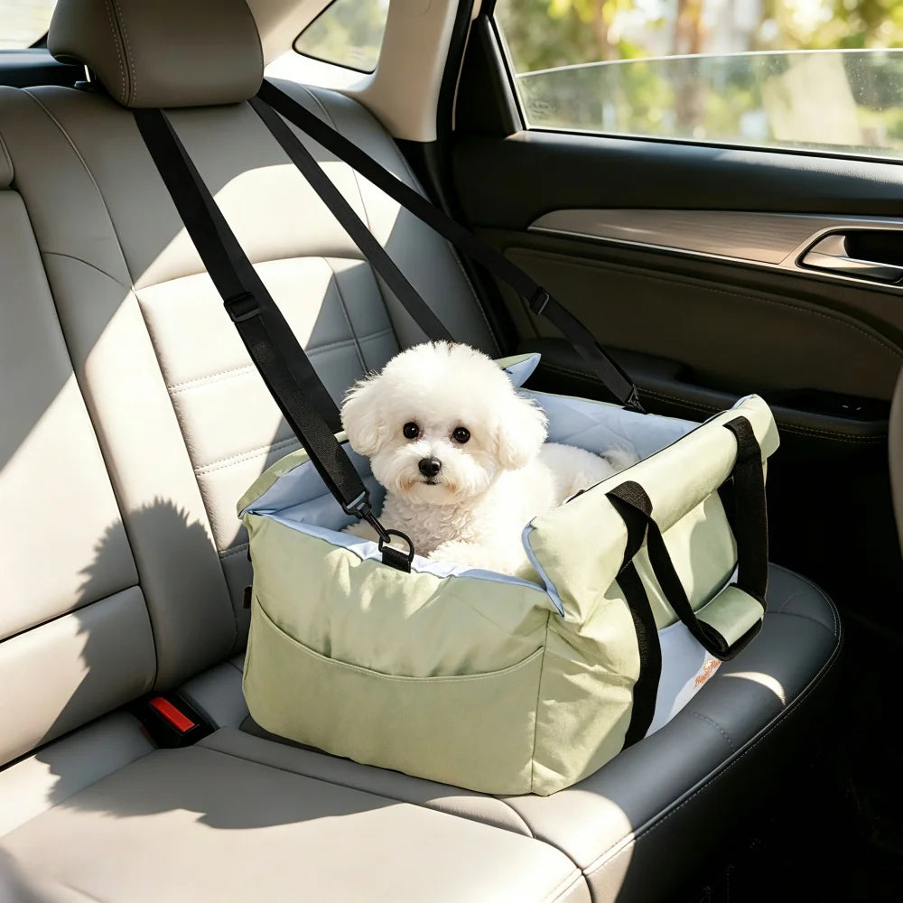Borwart Portable Dog Car Seat With Safety Belt And Cover