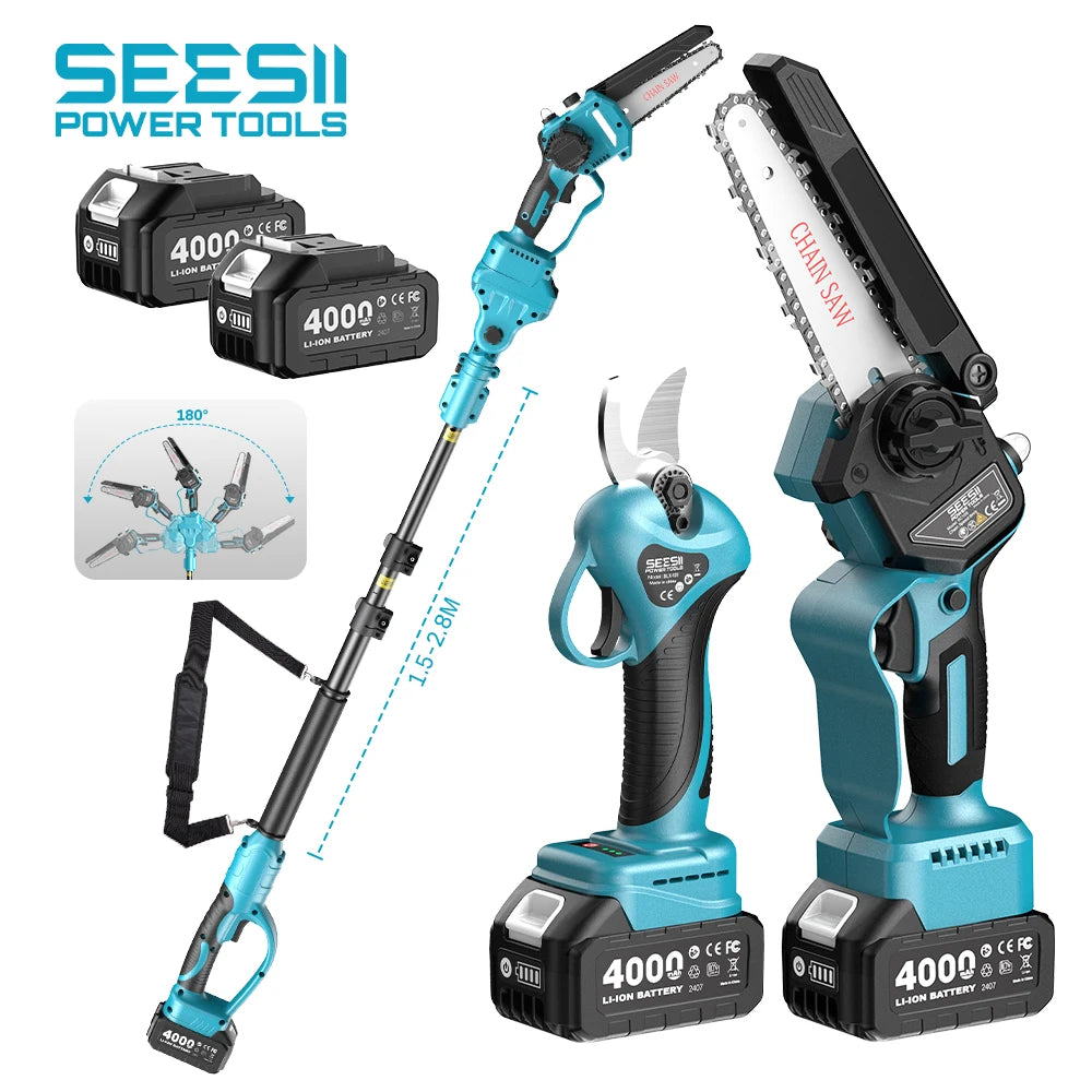 SeeSii 3in1 Brushless Cordless Scissors And Chainsaw For Makita 18V