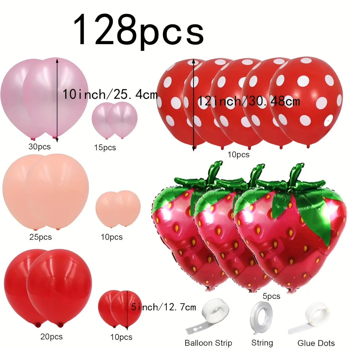 Strawberry Balloon Arch Kit for Berry Themed Birthday Party Decorations