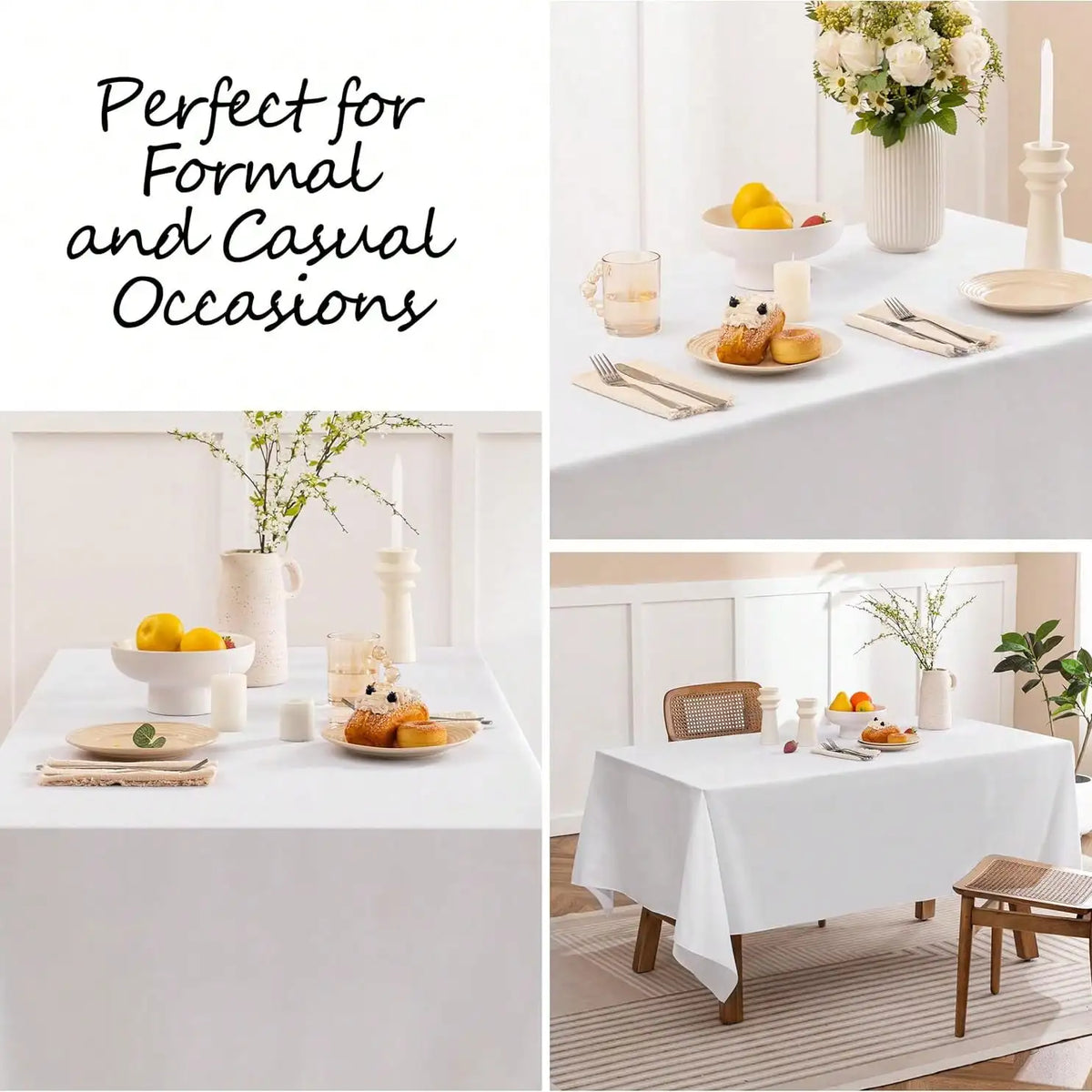 Reusable Polyester Tablecloth Set For Weddings And Banquets