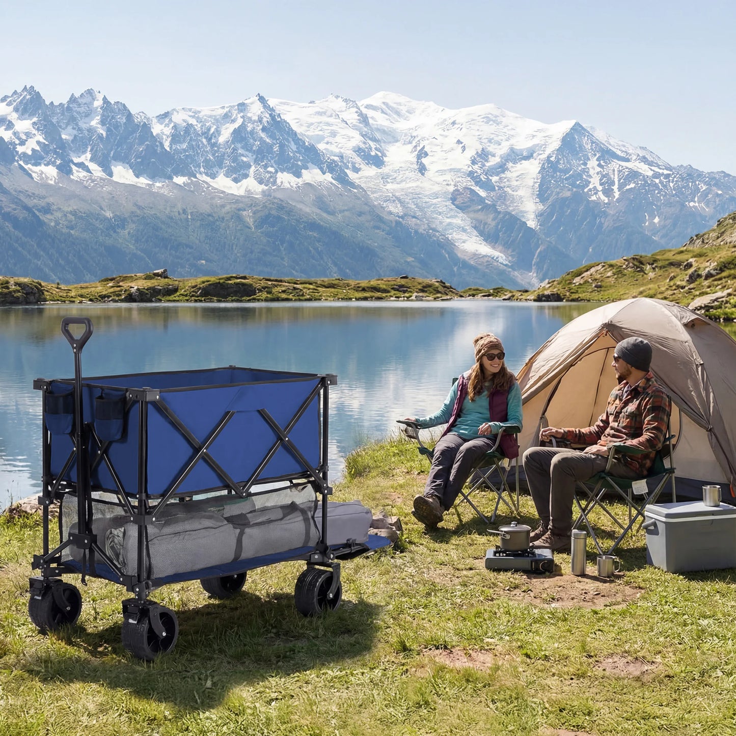 MCQ Folding Outdoor Picnic Table With Wheels