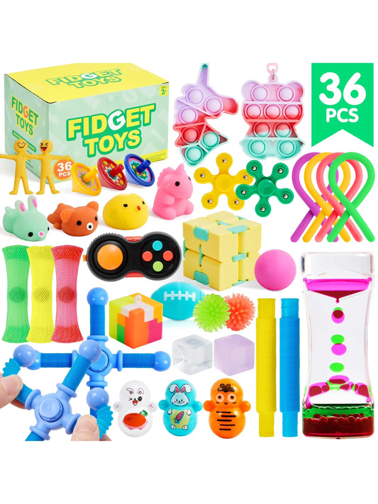 Joyfy Fidget Toys Party Favors 60 Pack Stress Relief and Autism Sensory