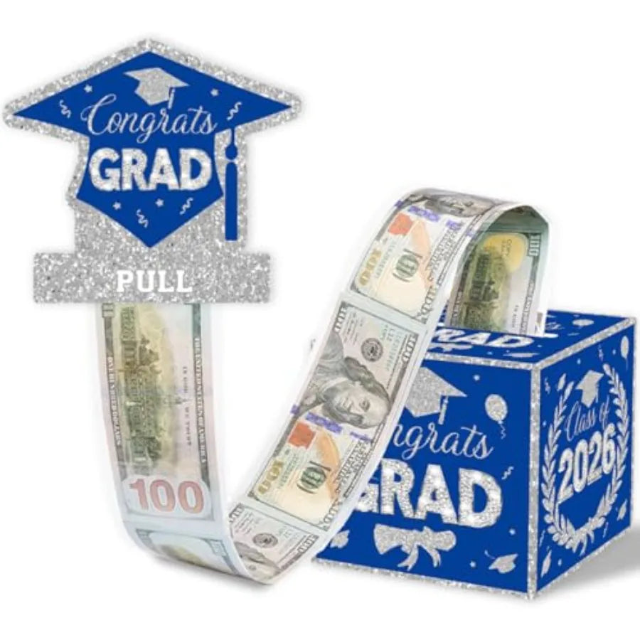 2026 Graduation Money Gifts Pull Box for Cash, Black and Pink Class of 2026 Graduation Money Holder for Grad Party