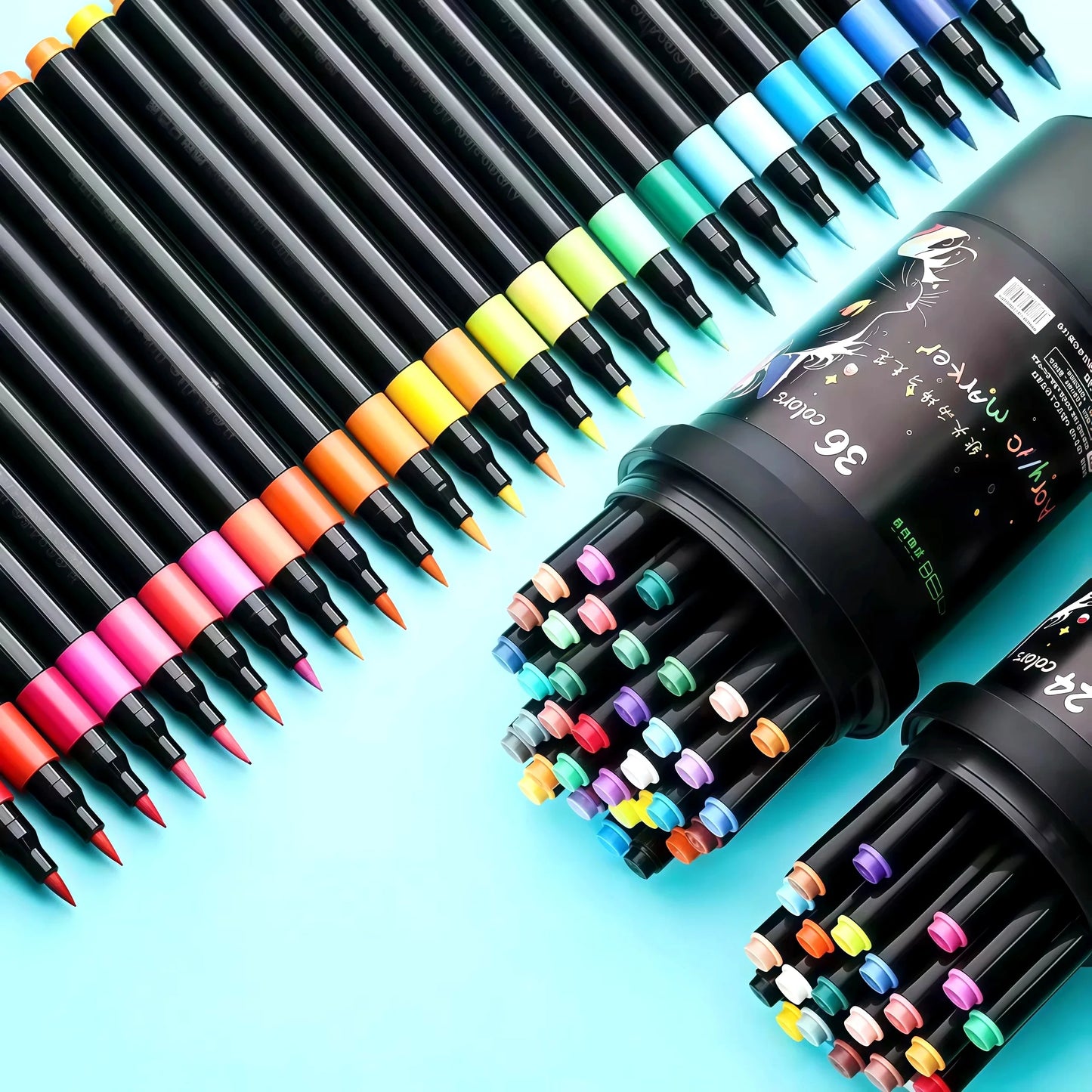 24/36/48/60/80/120 Colors Soft Head Acrylic Marker Pen Set Waterproof High Coverage Paint Markers For Student Art Class Drawing