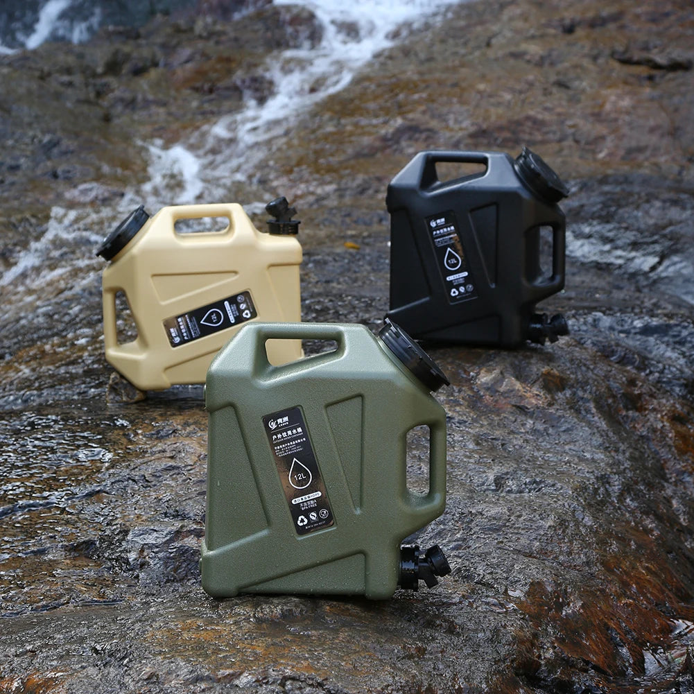 12L Camping Water Container  Water Storage Carrier Portable Large Capacity Outdoor Hiking Accessories