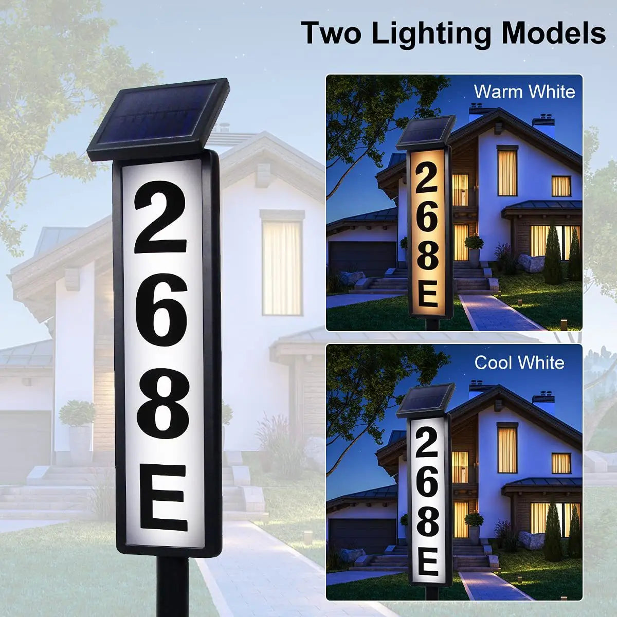 Solar Powered Door Sign Lights Ground Insert Lawn Lamps