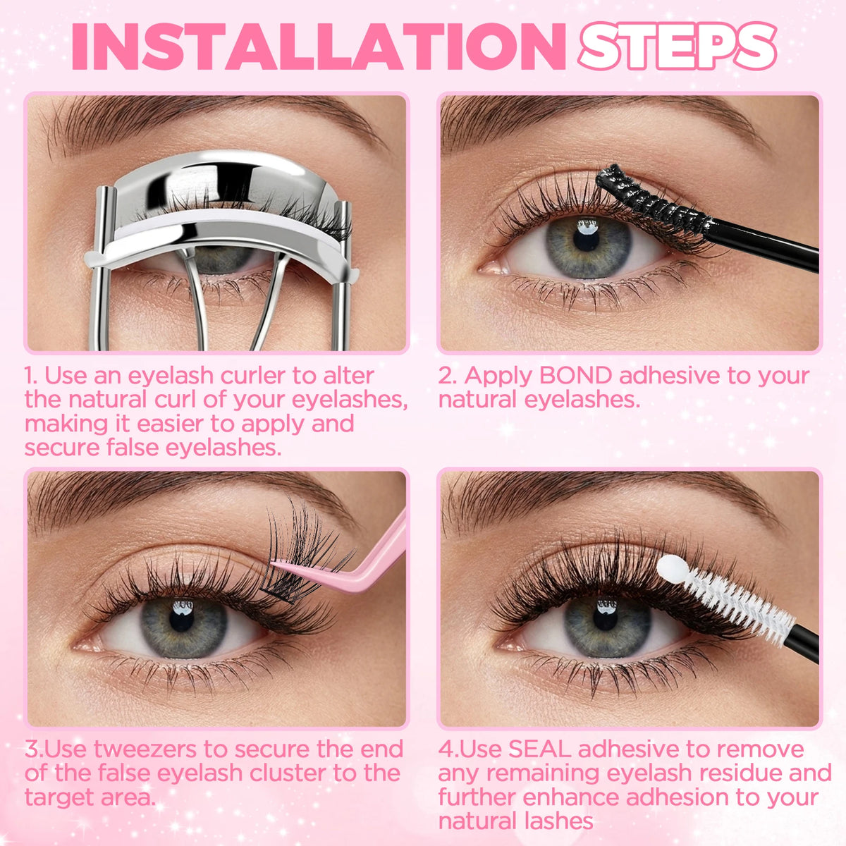 Goiple Lash Extension Kit With Cluster Lashes And Tools