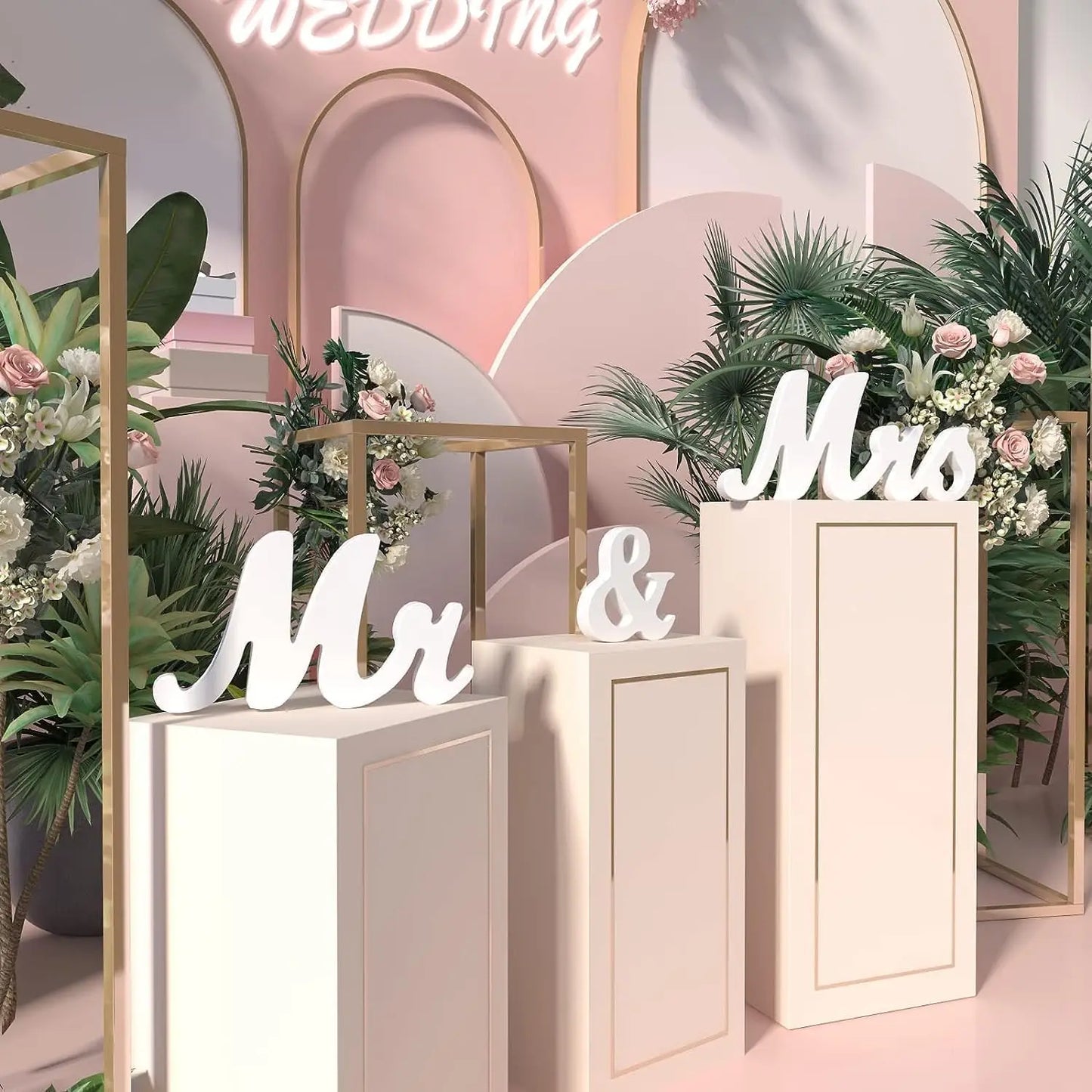TWISTER.CK Mr and Mrs Wooden Wedding Sign for Tables