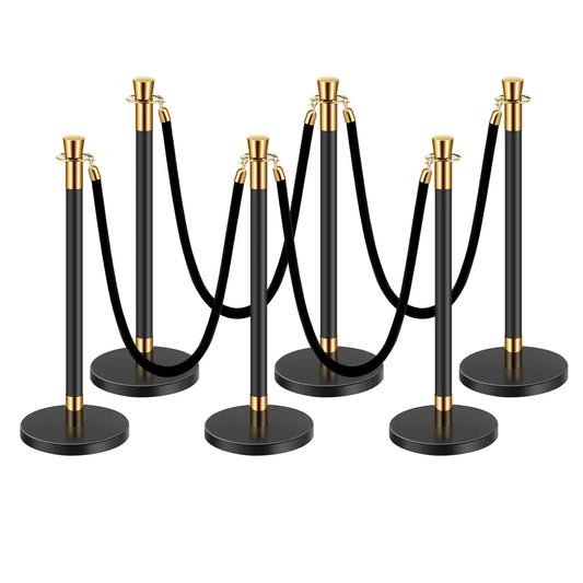SucceBuy Stainless Steel Crowd Control Stanchion Posts With Velvet Ropes