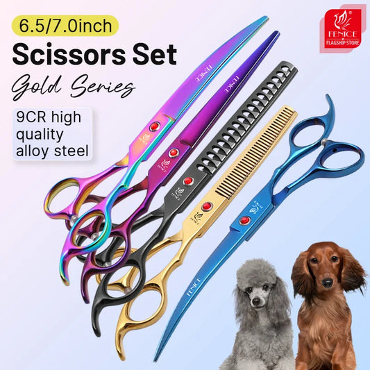 Fenice Stainless Steel Dog Grooming Scissors And Shears Set