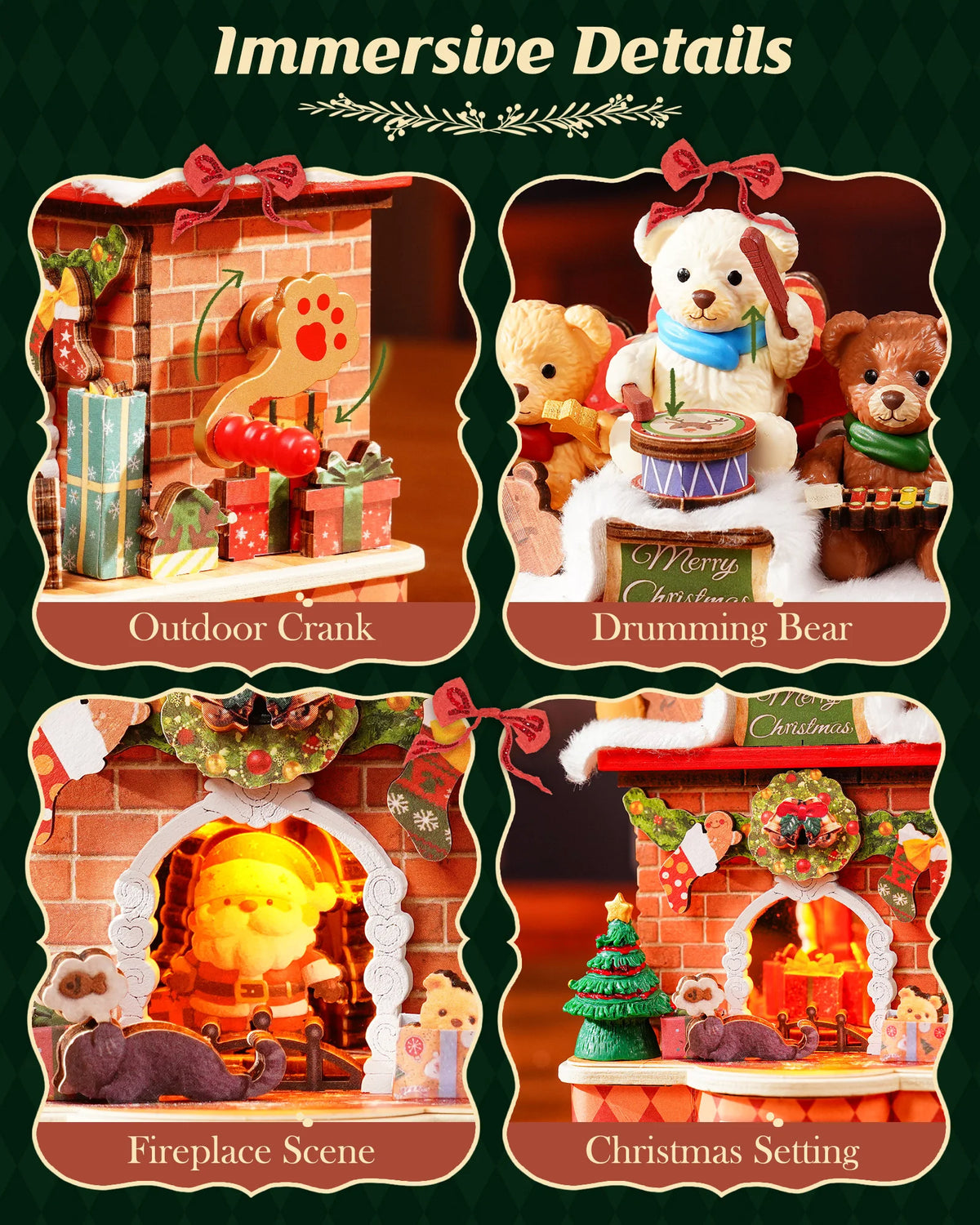 Rolife Fireside Music Night Wooden Puzzle Music Box Craft Kit
