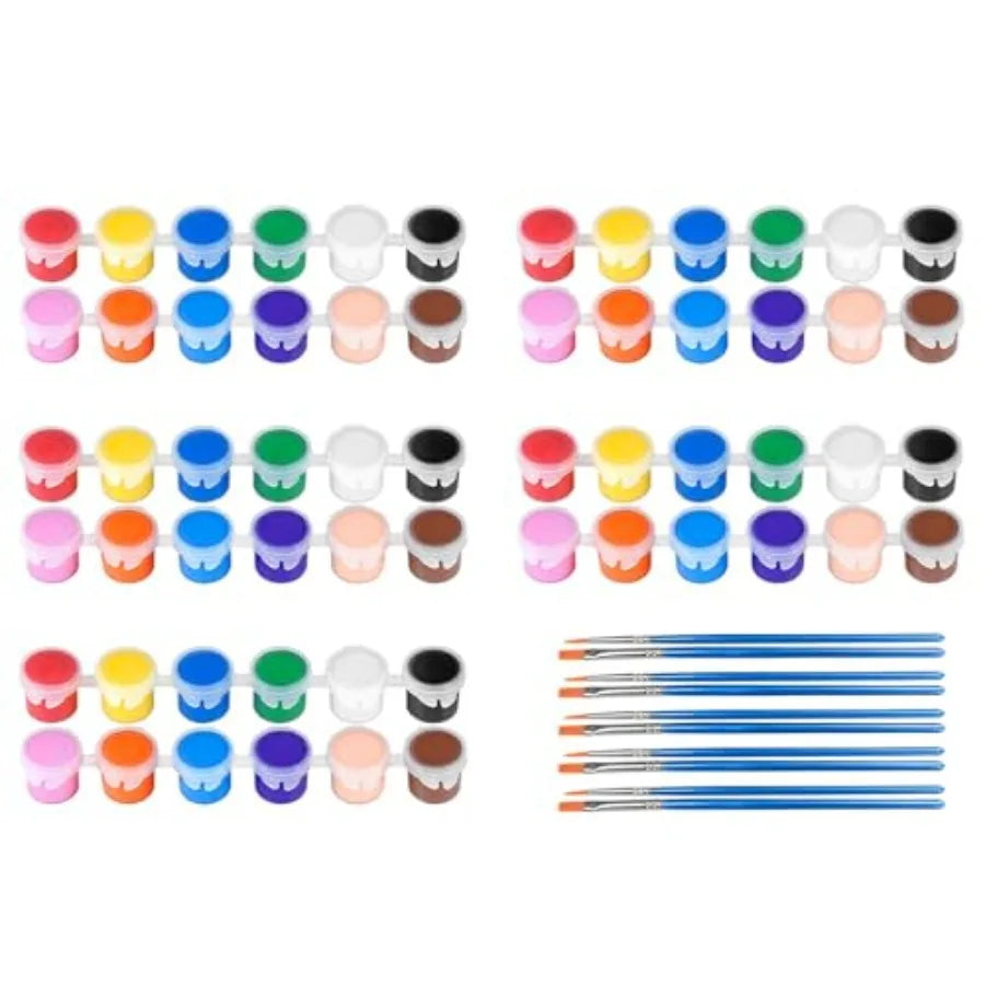 5 Pack Mini Acrylic Paint Set, 12 Colors Acrylic Paints Strips for Adults Craft Paint, 70 PCS Painting Kit Container Strips Sto