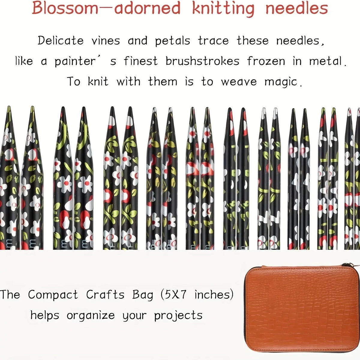 Interchangeable Circular Knitting Needles Set With Cables And Case