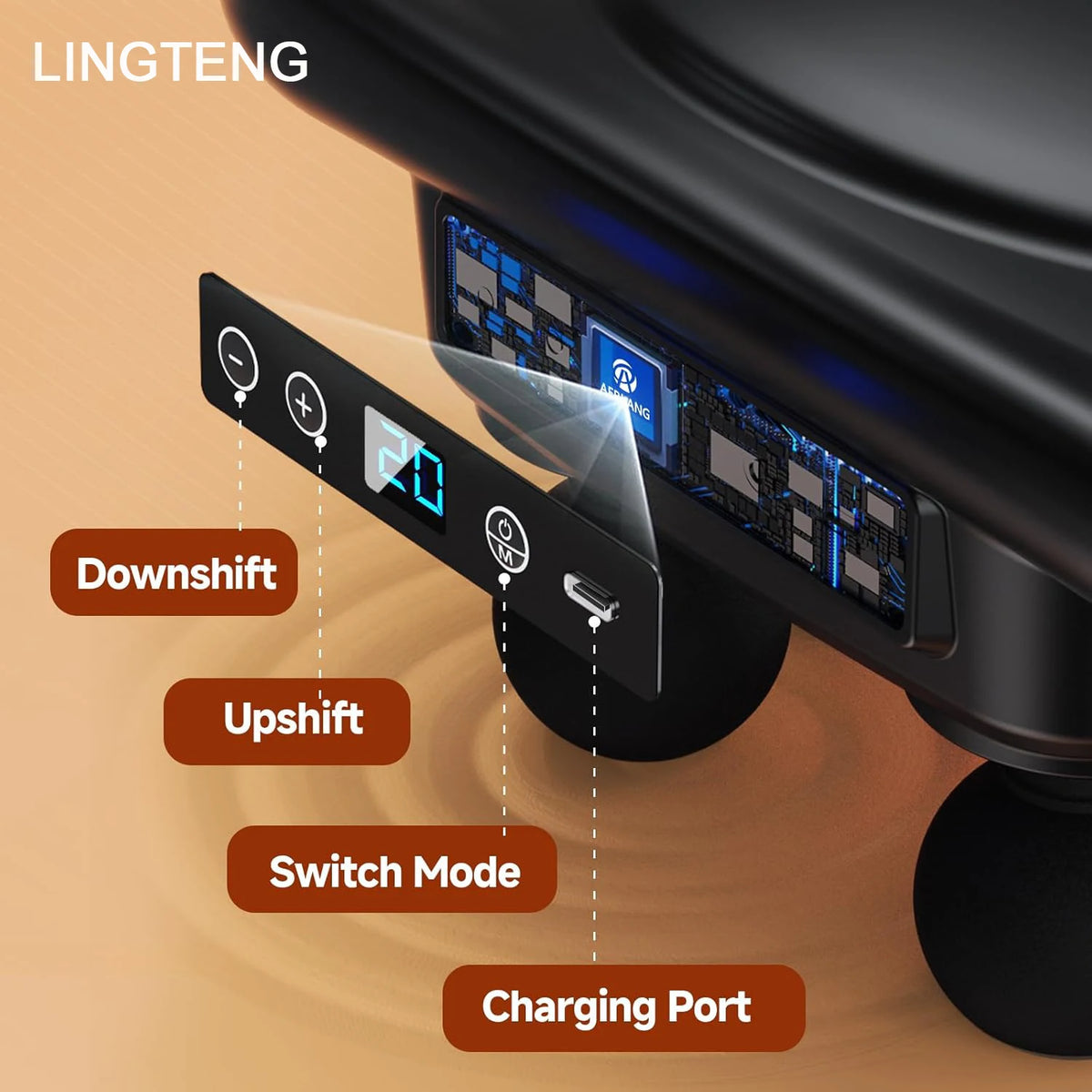 LINGTENG Deep Tissue Massage Gun for Muscle and Back Relief