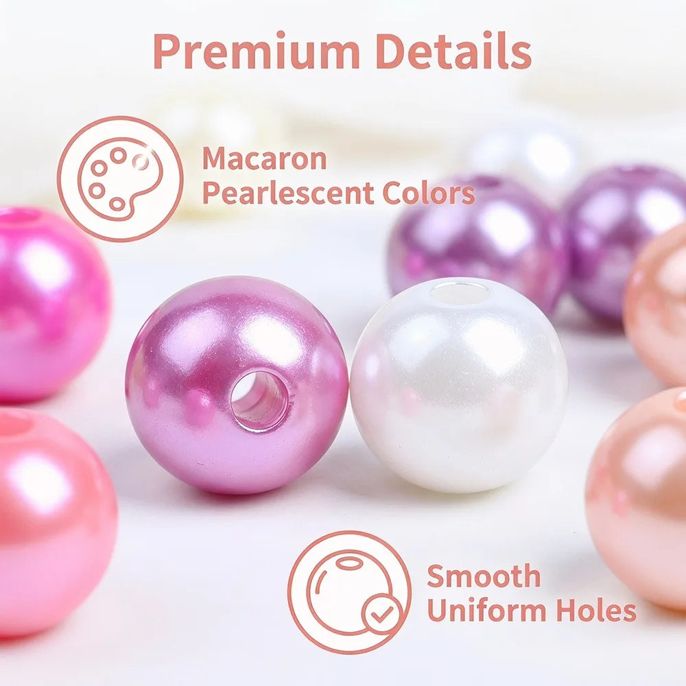 Acrylic Imitation Pearl Spacer Beads Kit For DIY Jewelry Making