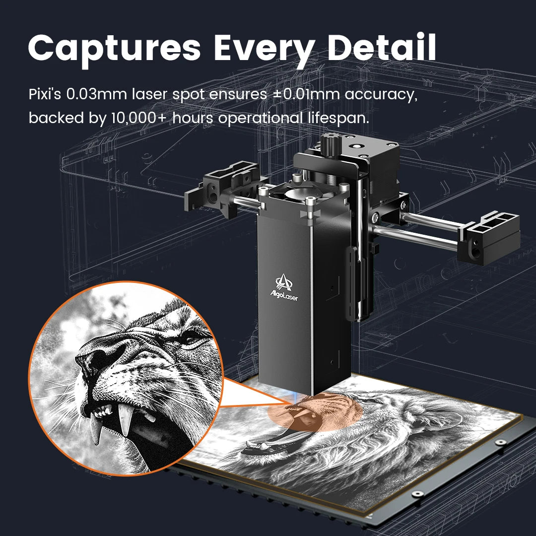 AlgoLaser PIXI Fully Enclosed Portable Laser Engraver With Touchscreen