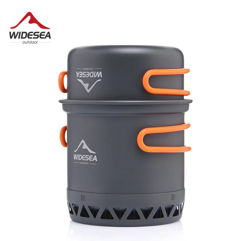 Widesea Portable Camping Cookware Set With Pot Kettle And Utensils