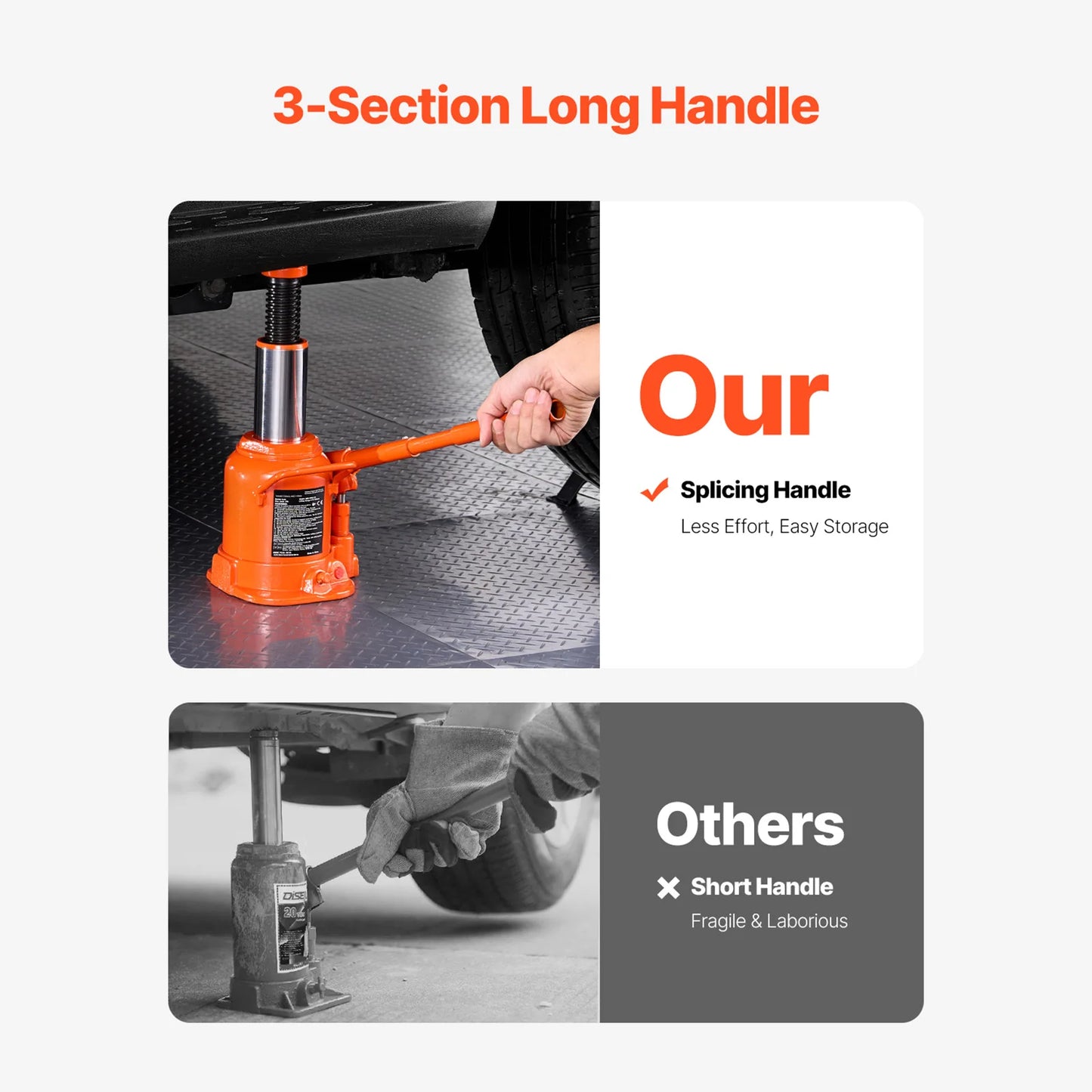 SucceBuy Hydraulic Bottle Jack 20 30 50 Ton Long Handle