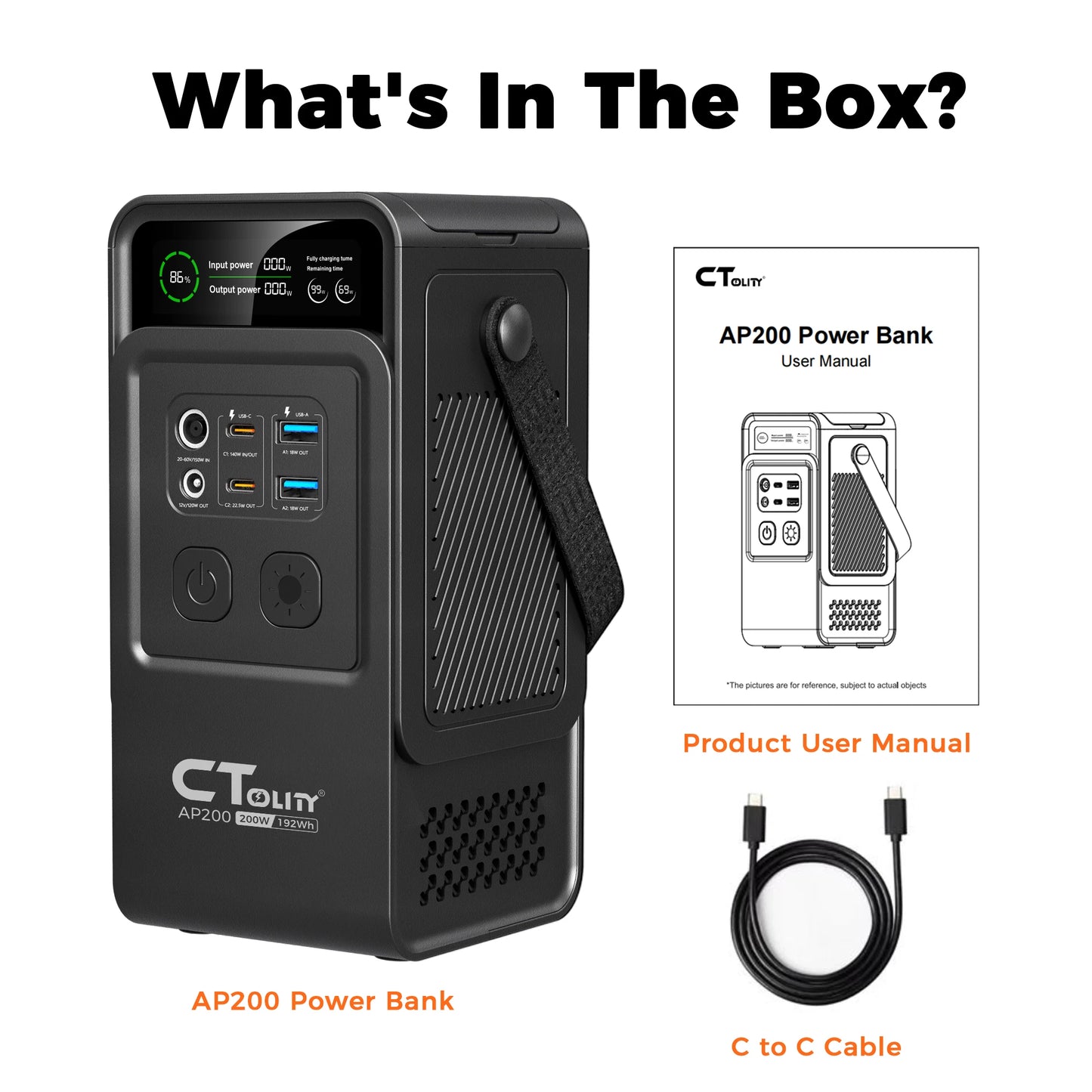 CTOLITY AP2000 Portable Power Station LiFePO4 Solar Generator