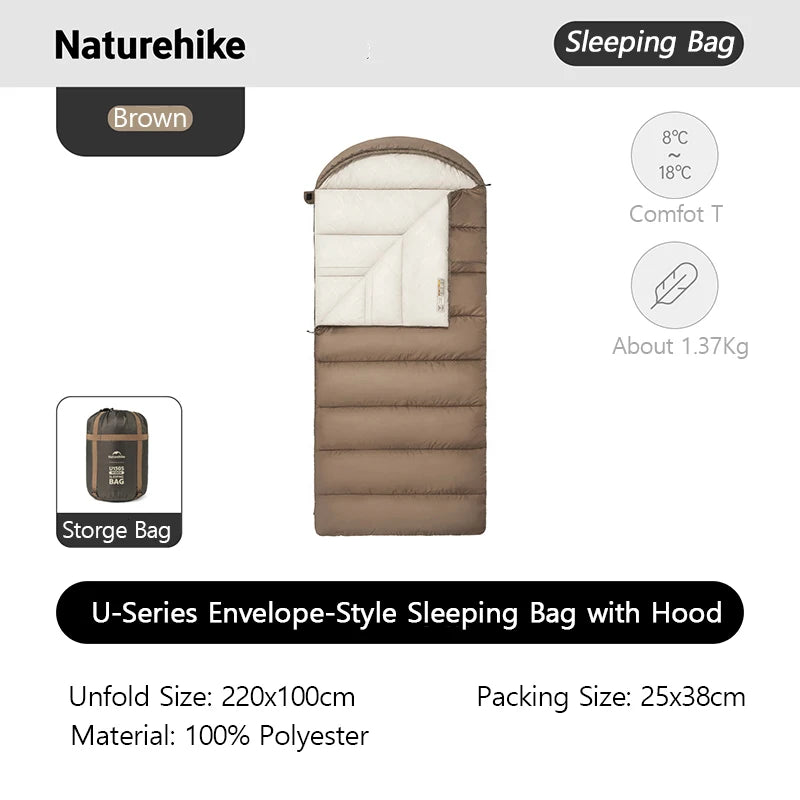 Naturehike Waterproof Four Season Camping Sleeping Quilt With Hood