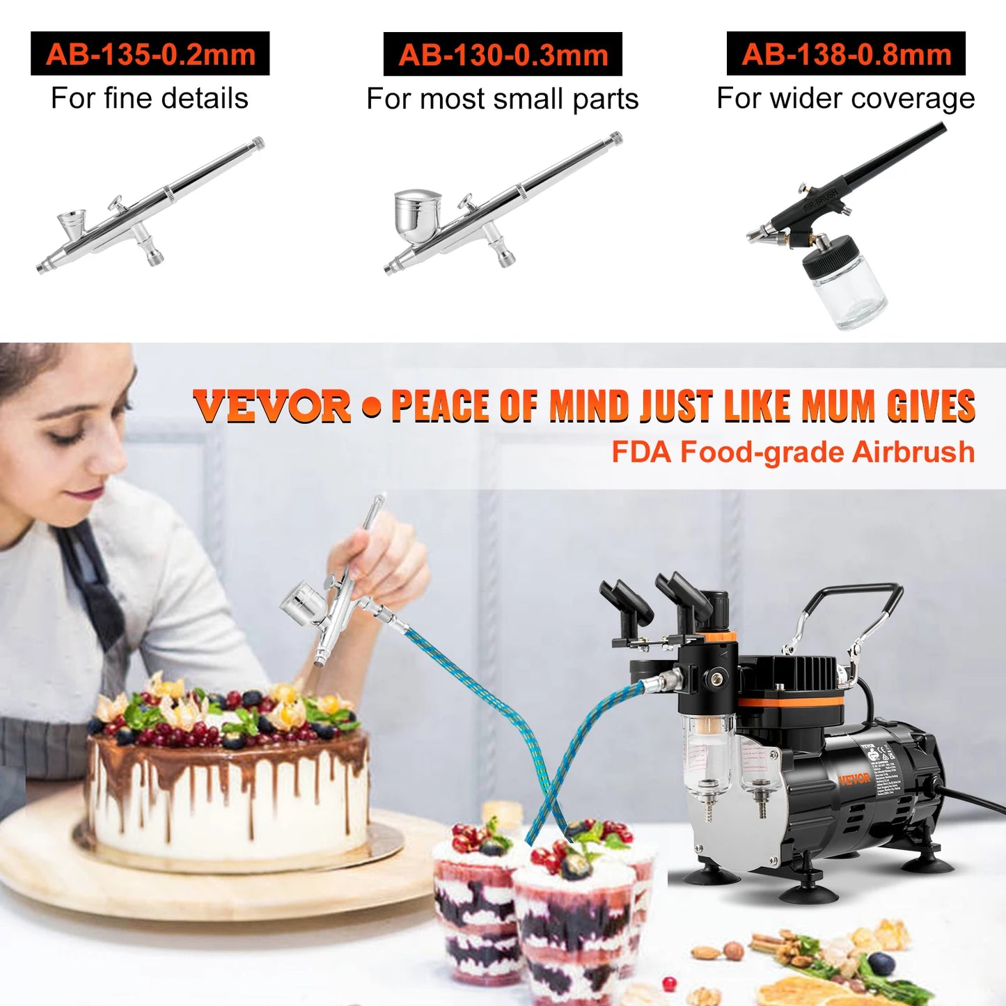 SucceBuy Professional Dual Action Airbrush 120W Electric Spray Gun