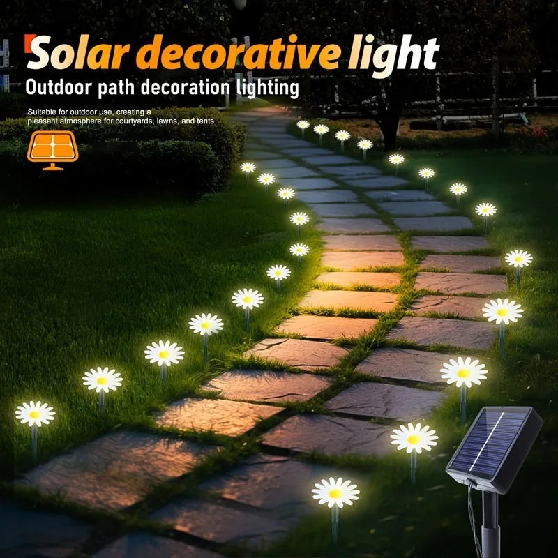 Solar Daisy Path Lights for Outdoor Gardens and Landscape Decoration