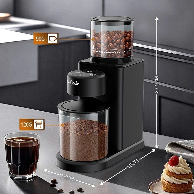 KIRAINAFLY Automatic Conical Burr Coffee Grinder With 25 Grind Settings