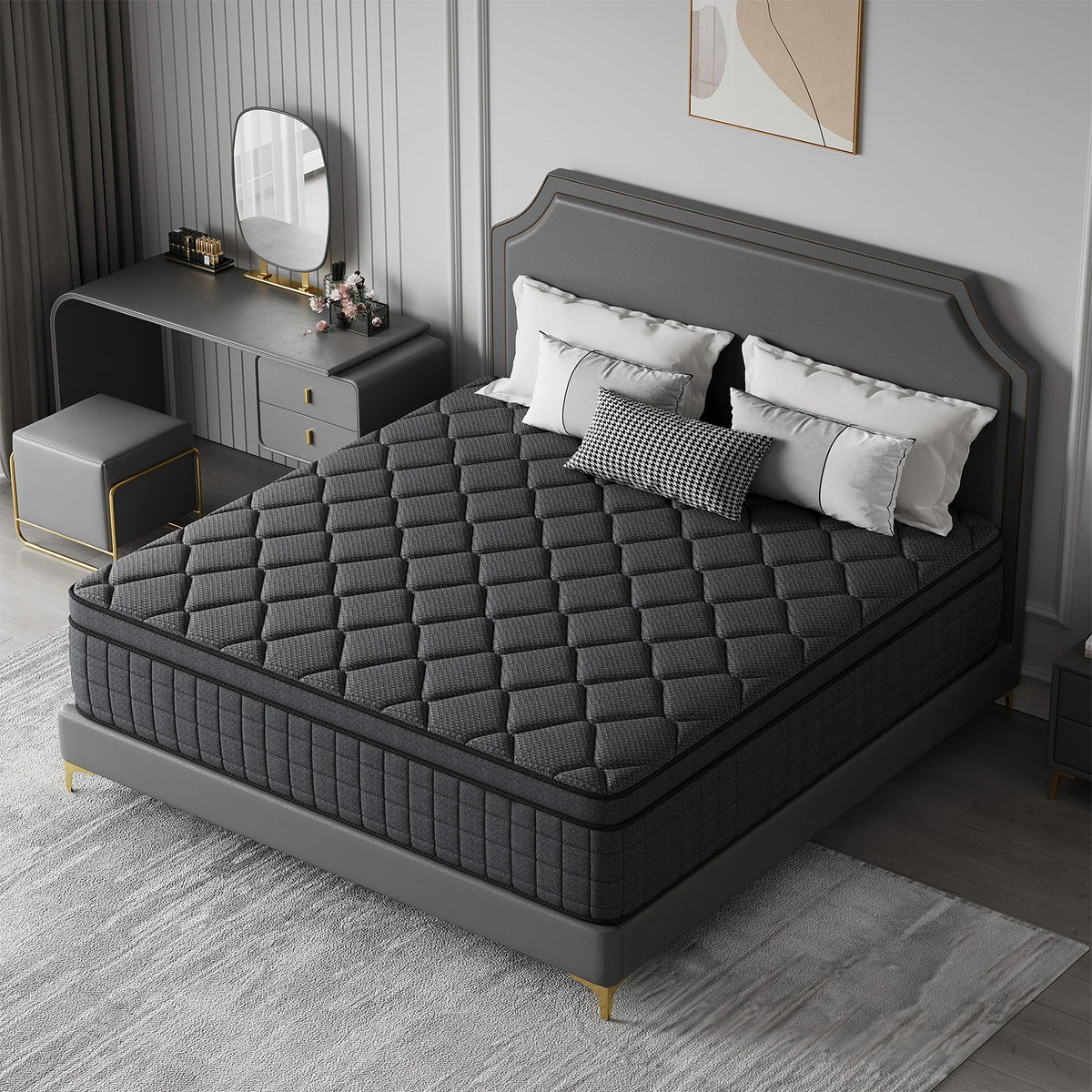 Ergonomic Hybrid Memory Foam Pocket Spring Mattress Medium Firm Feel