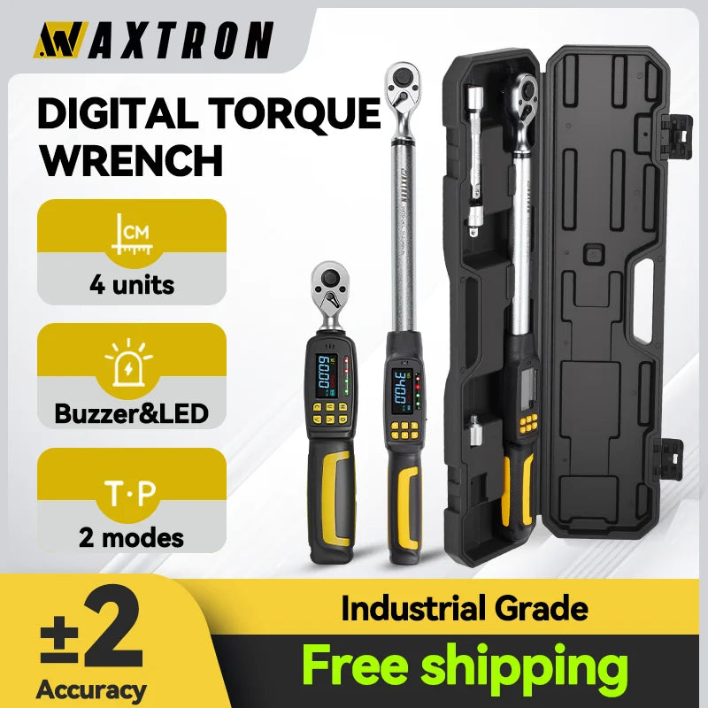 1/2'' Digital Torque Wrench 2% Accuracy Hand Tools 1/4'' 3/8'' Torque Wrench Digital For Auto Motorcycle Bike Waxtron Hot