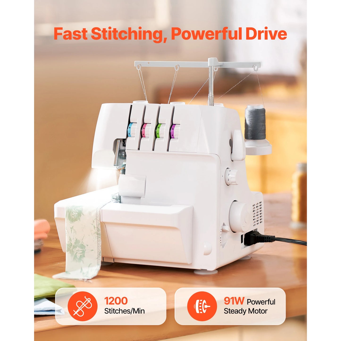 SucceBuy Serger Overlock Sewing Machine 1250 Stitches Per Minute