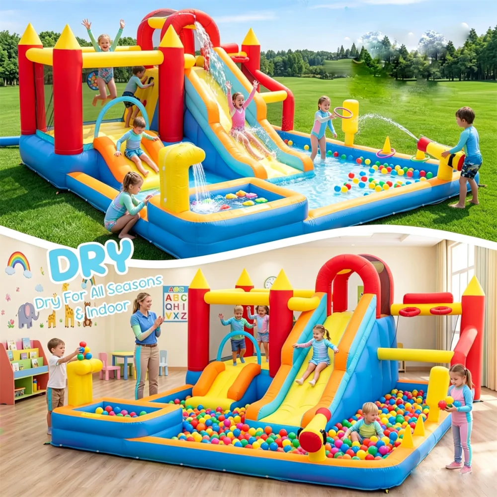 Inflatable Bounce House for Kids With Heavy Duty Blower Included