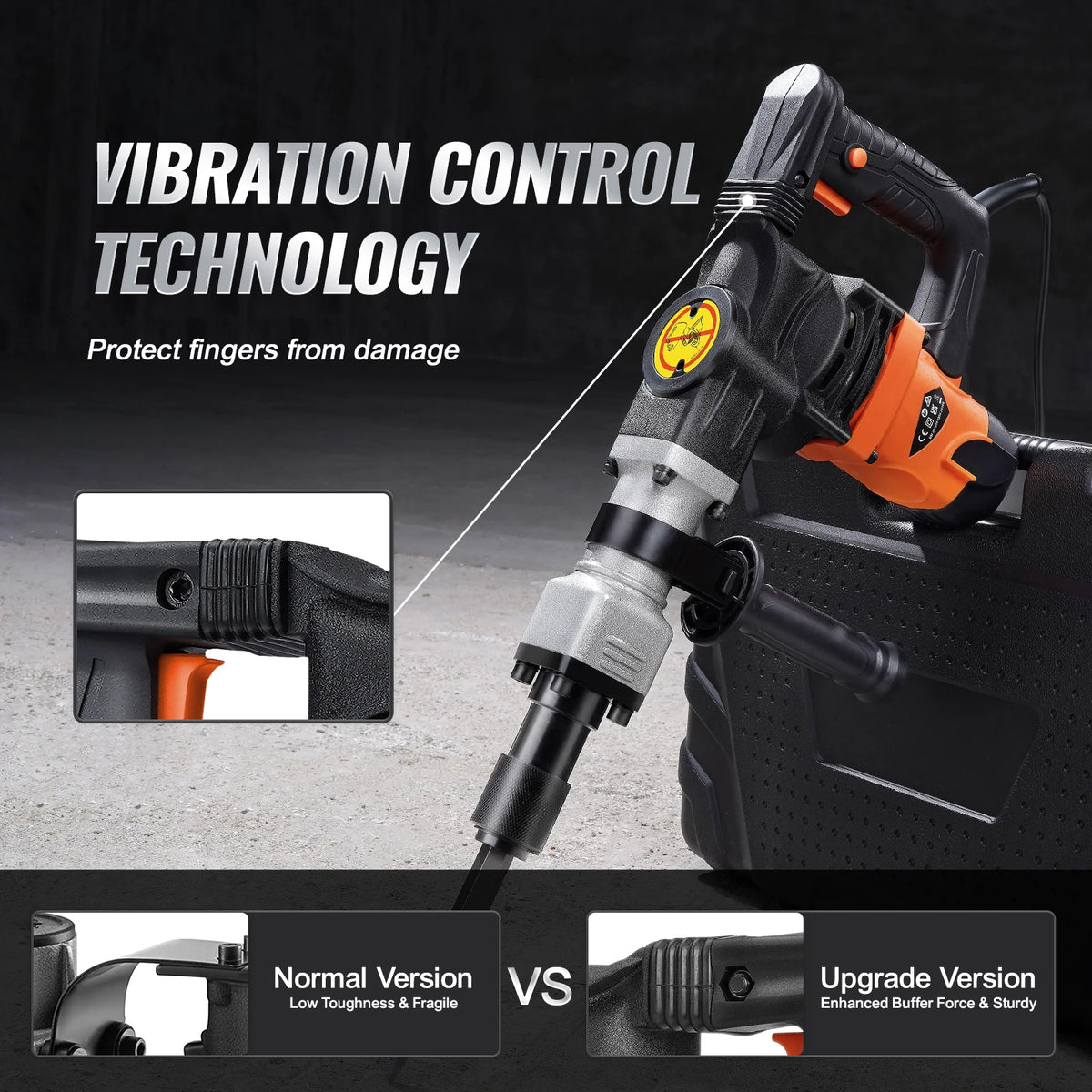 SucceBuy Electric Demolition Jack Hammer Concrete Breaker Heavy Duty With Chisels