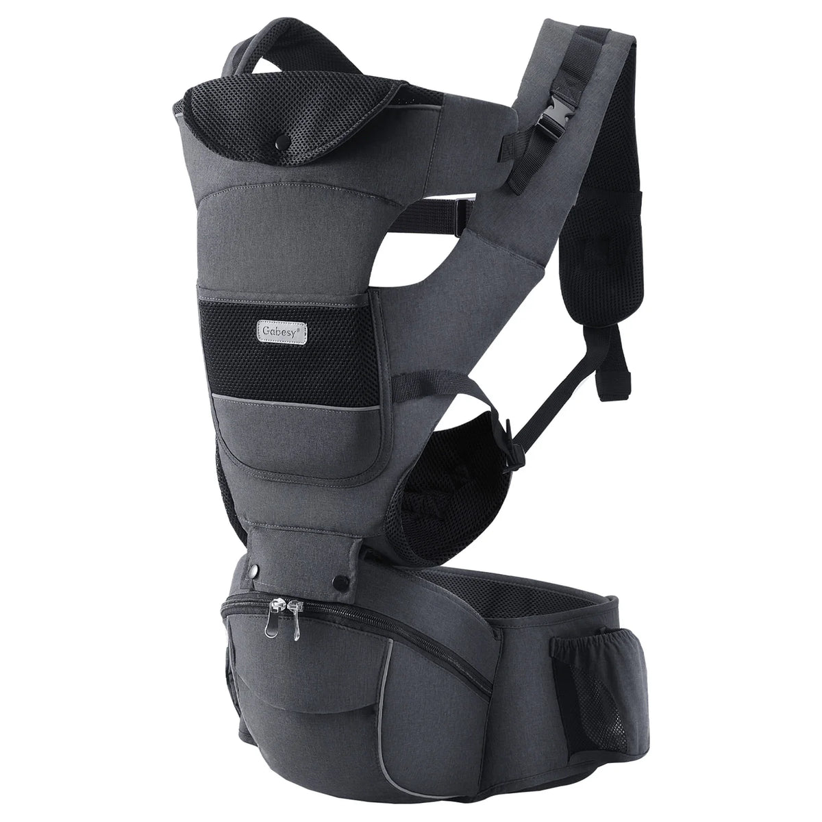 Ergonomic Baby Carrier With Removable Plate And Safety Strips