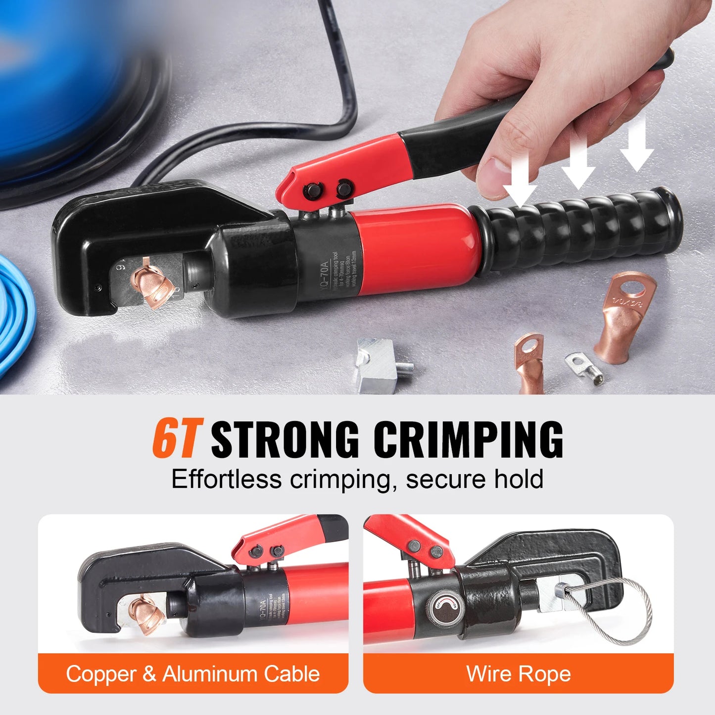 SucceBuy AWG12-2/0 Hydraulic Crimping Tool Copper And Aluminum Terminals