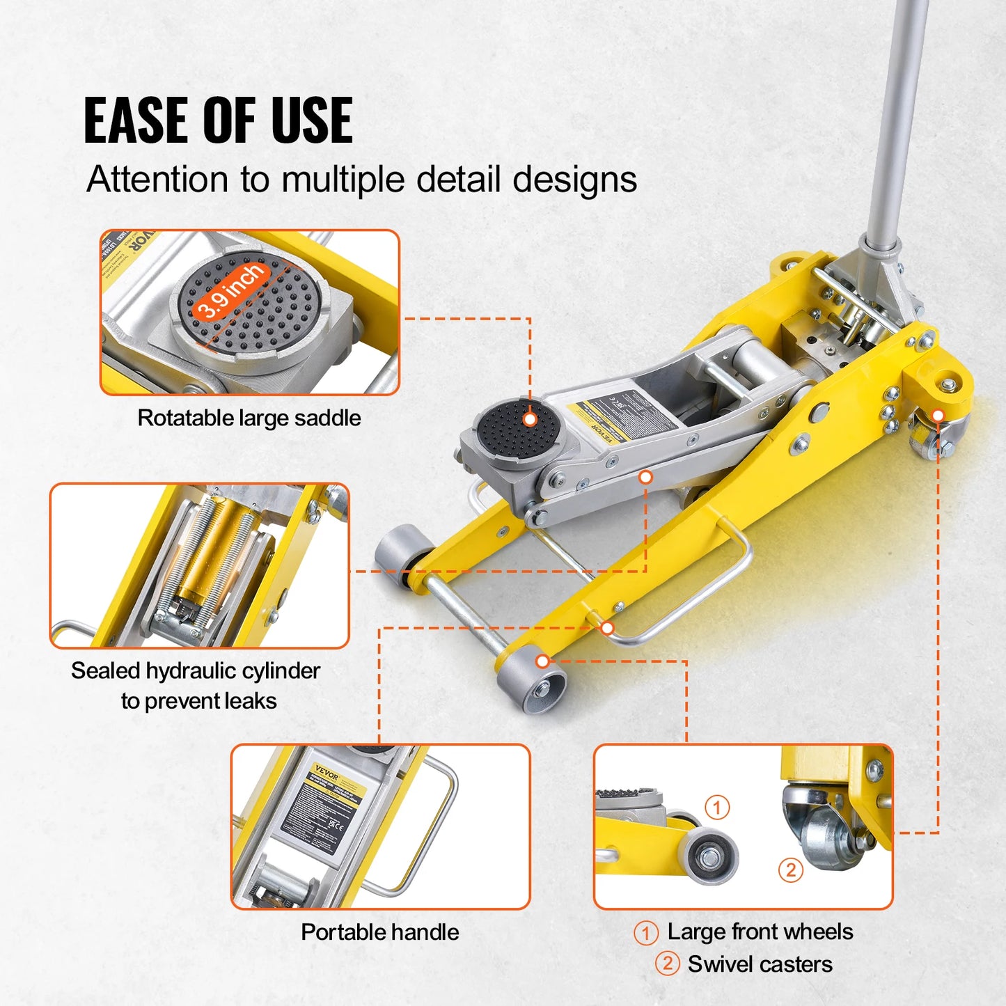 SucceBuy Aluminum Floor Jack Hydraulic Car Jack With Quick Lift