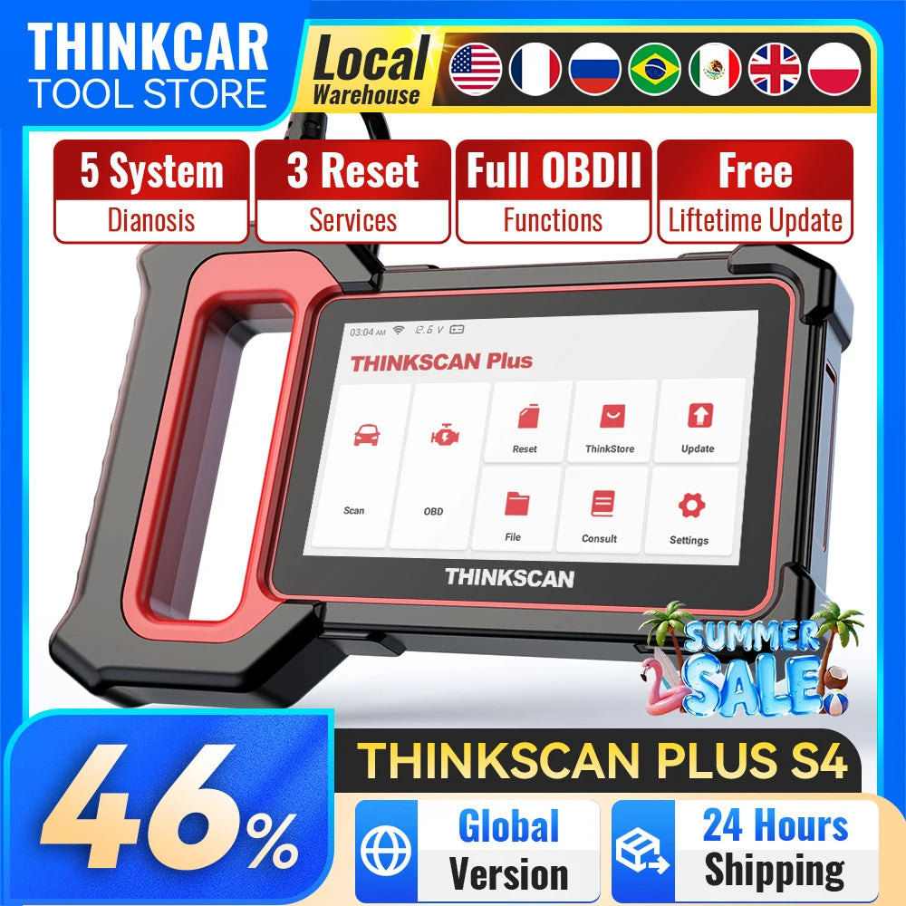 THINKCAR ThinkScan Plus S7 OBD2 Scanner Engine ABS Transmission Airbag