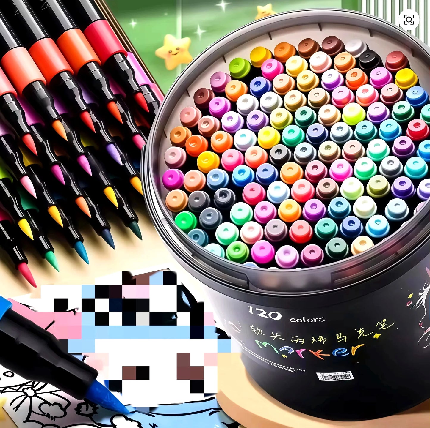 24/36/48/60/80/120 Colors Soft Head Acrylic Marker Pen Set Waterproof High Coverage Paint Markers For Student Art Class Drawing