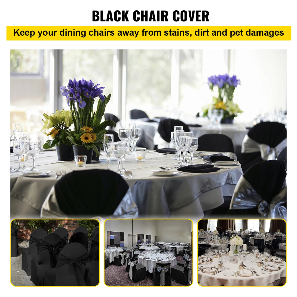 SucceBuy Stretch Chair Covers For Wedding Party Dining Banquet
