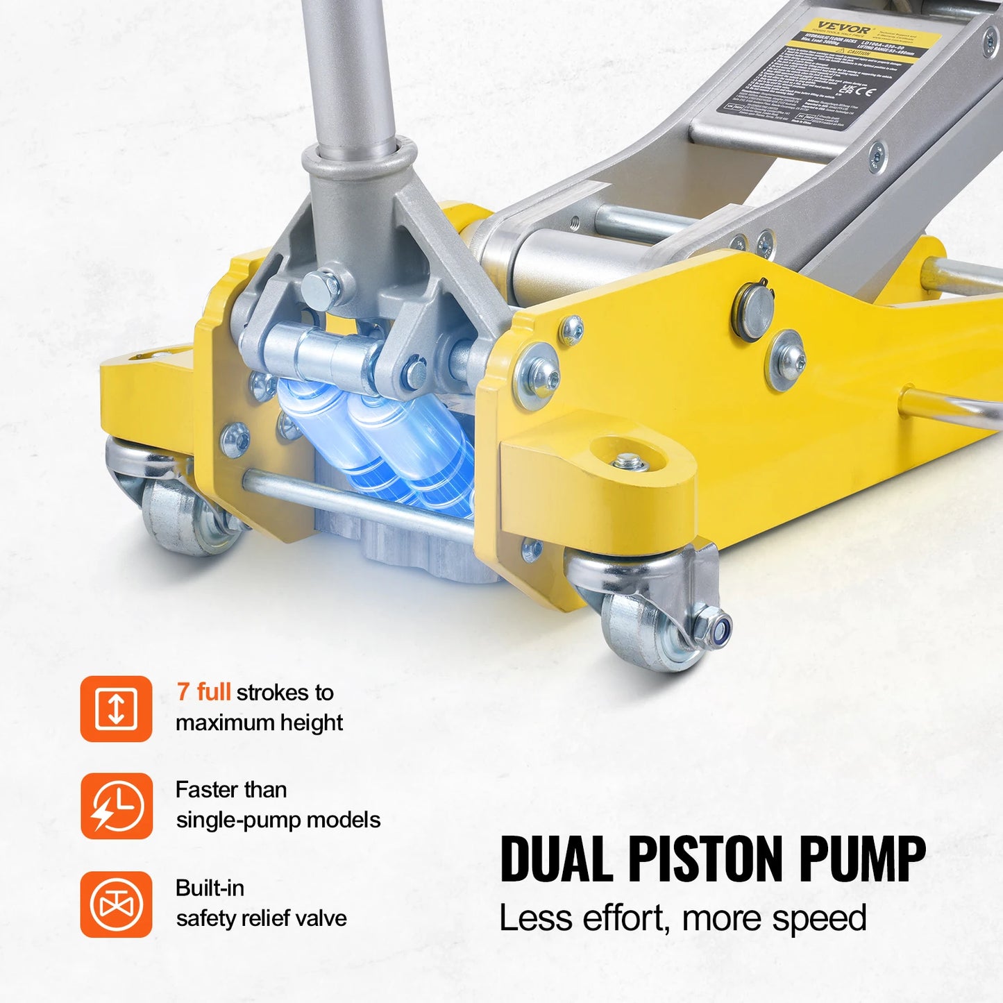 SucceBuy Aluminum Floor Jack Hydraulic Car Jack With Quick Lift