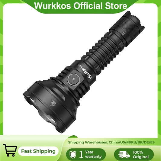 Wurkkos TD01C 21700 Tactical Flashlight USB Rechargeable 1800 Lumens Ultra-Long-Range Tail Switch LED Torch IPX-8